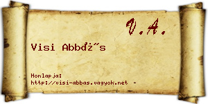 Visi Abbás névjegykártya